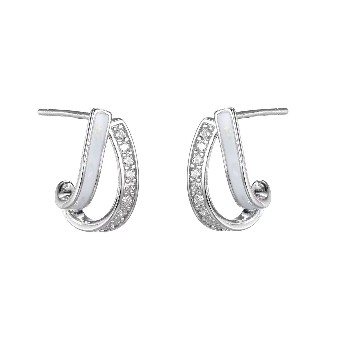 Drip-glazed Micro-pave Stud Earrings