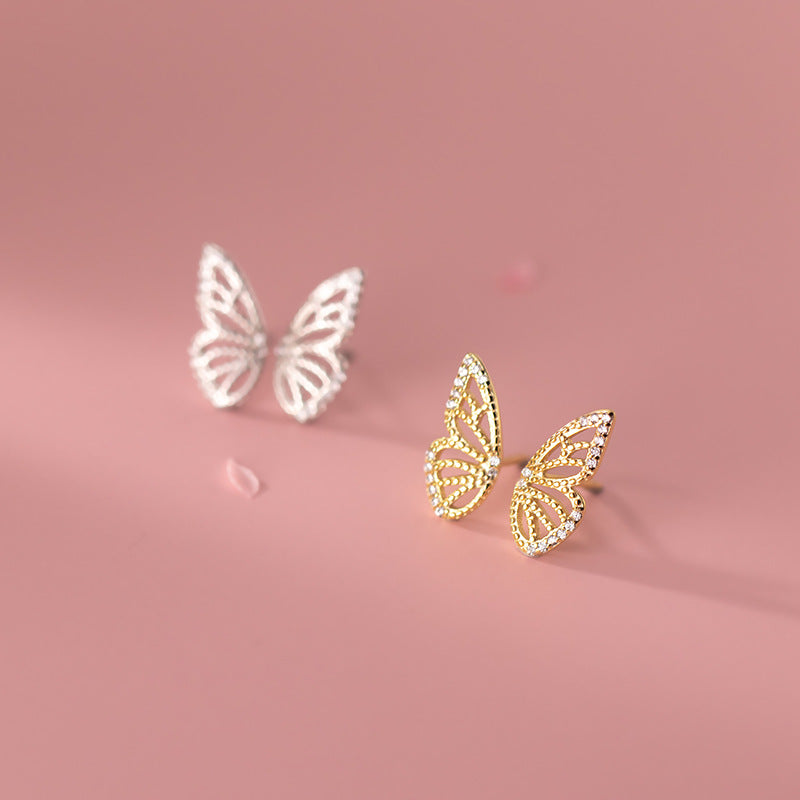 Hollowed-out Butterfly Stud Earrings