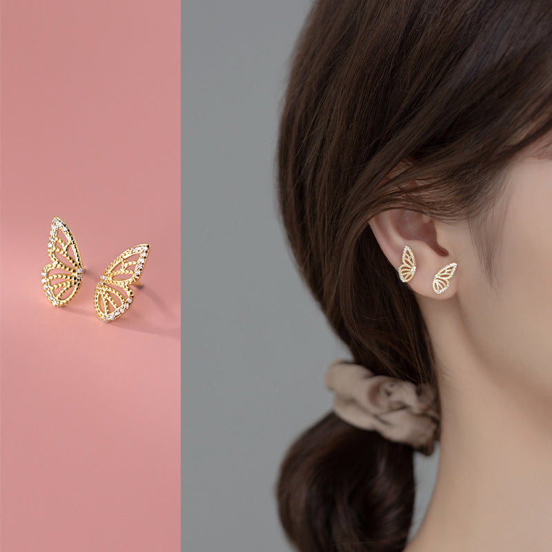 Hollowed-out Butterfly Stud Earrings